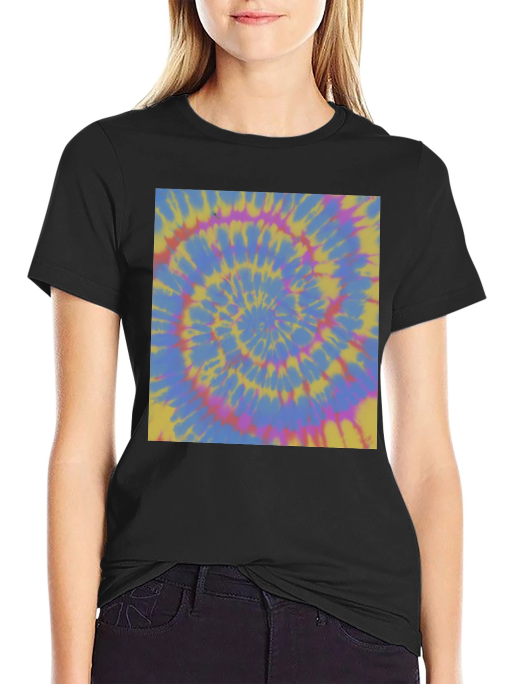 Retro Tie-Dye Spiral Graphic Tee - Unisex