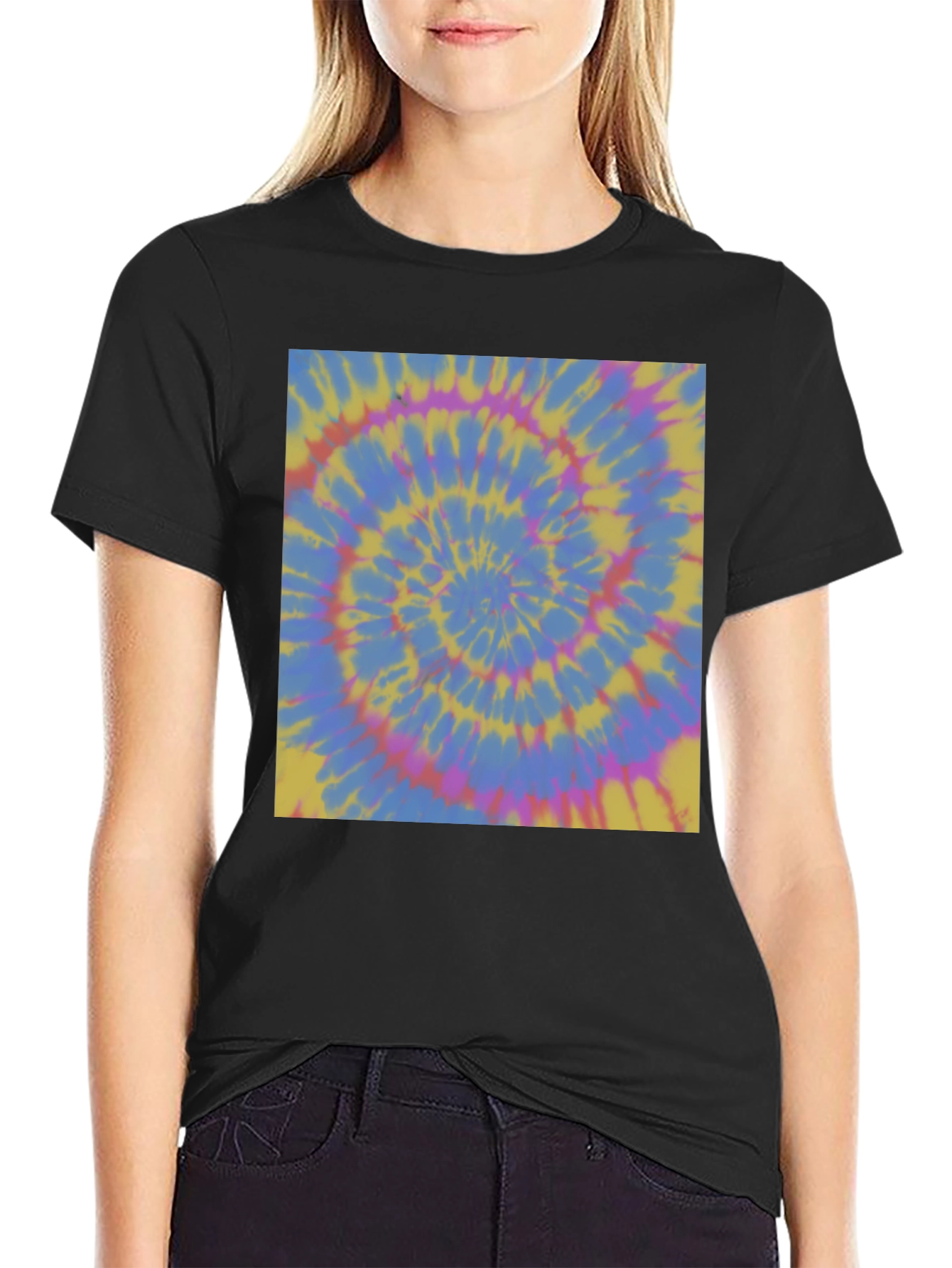Retro Tie-Dye Spiral Graphic Tee - Unisex