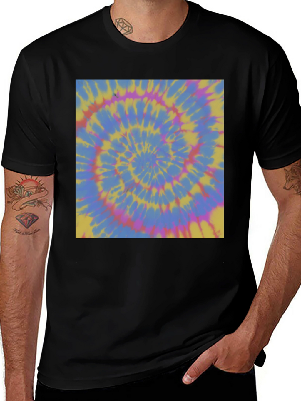 Retro Tie-Dye Spiral Graphic Tee - Unisex