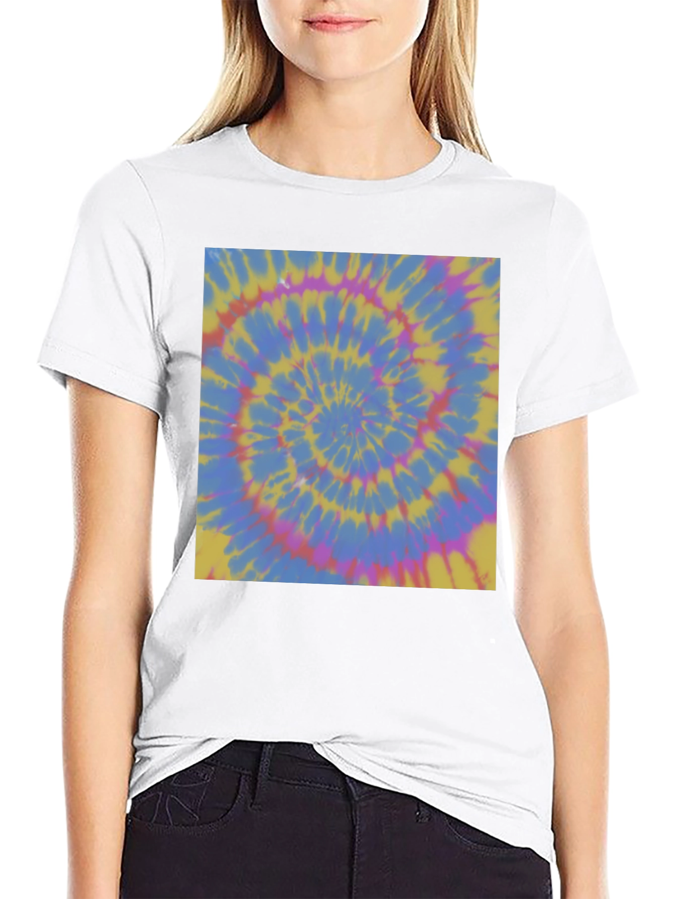 Retro Tie-Dye Spiral Graphic Tee - Unisex