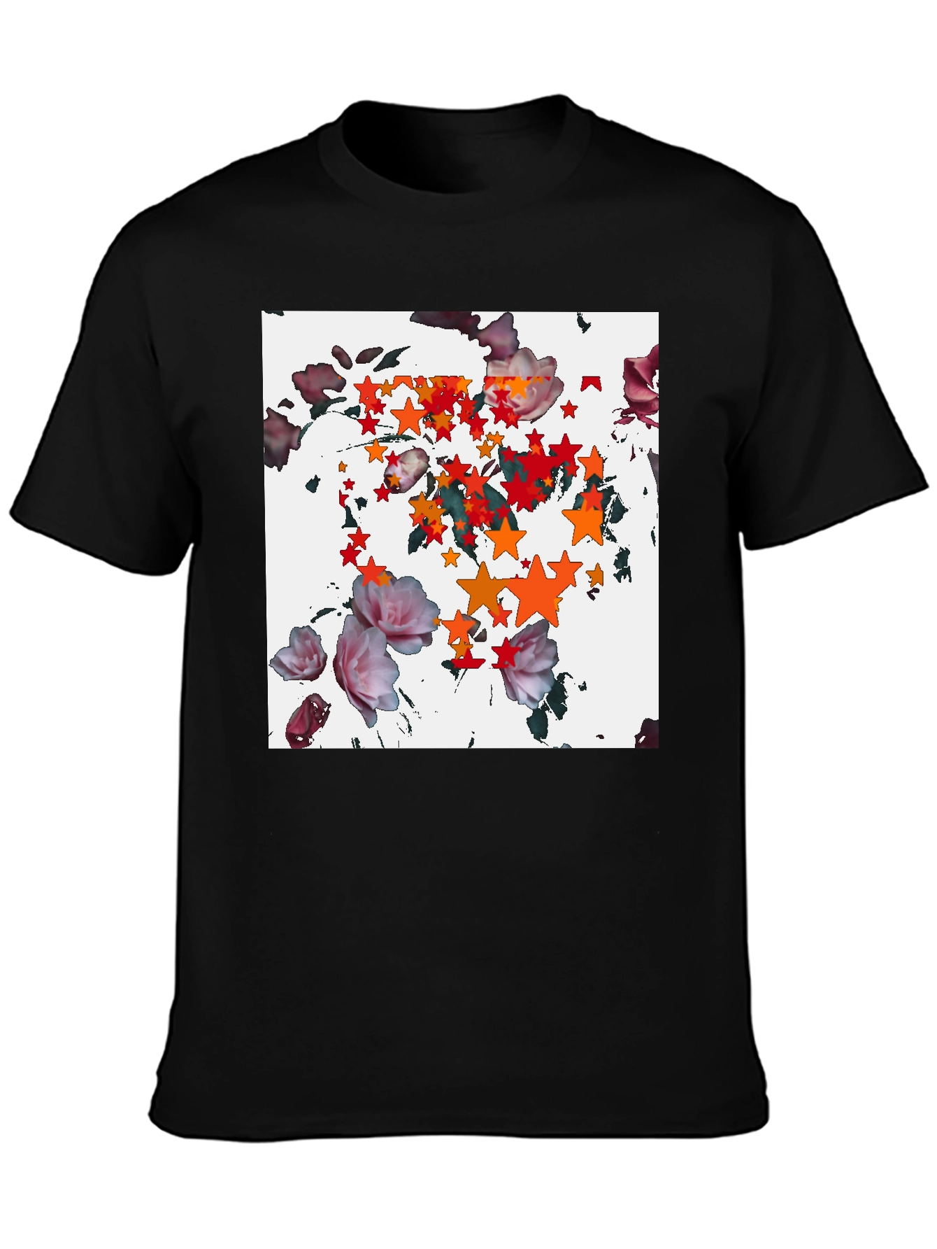 Floral Starburst Black T-Shirt