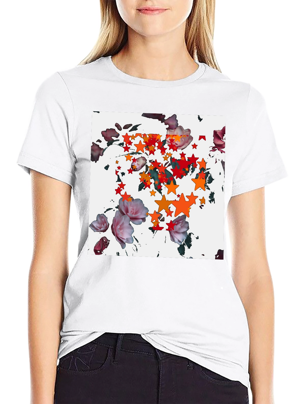Floral Starburst Black T-Shirt