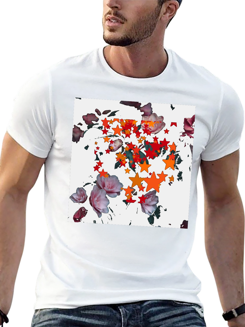 Floral Starburst Black T-Shirt