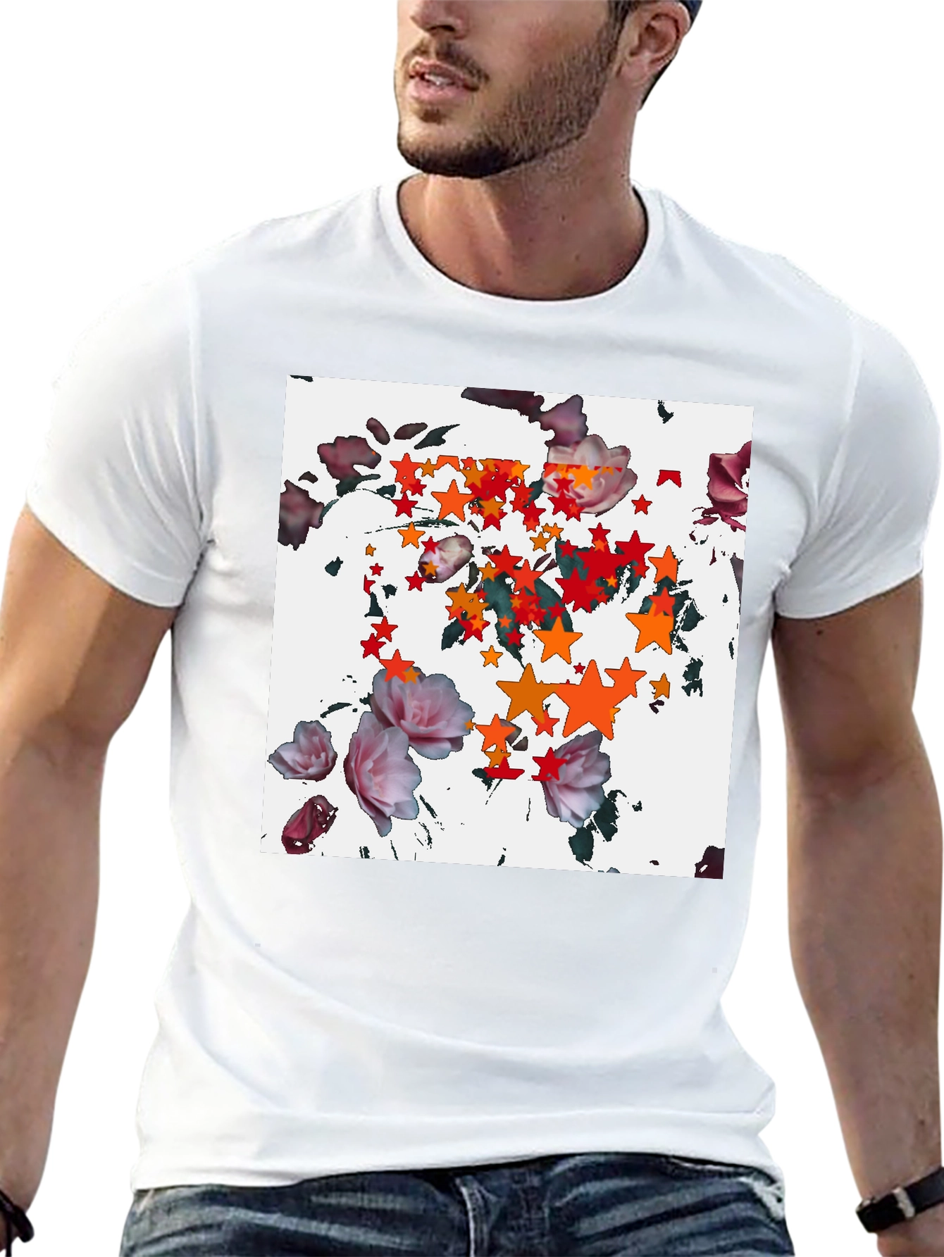 Floral Starburst Black T-Shirt