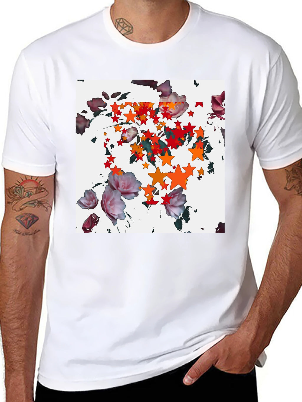 Floral Starburst Black T-Shirt
