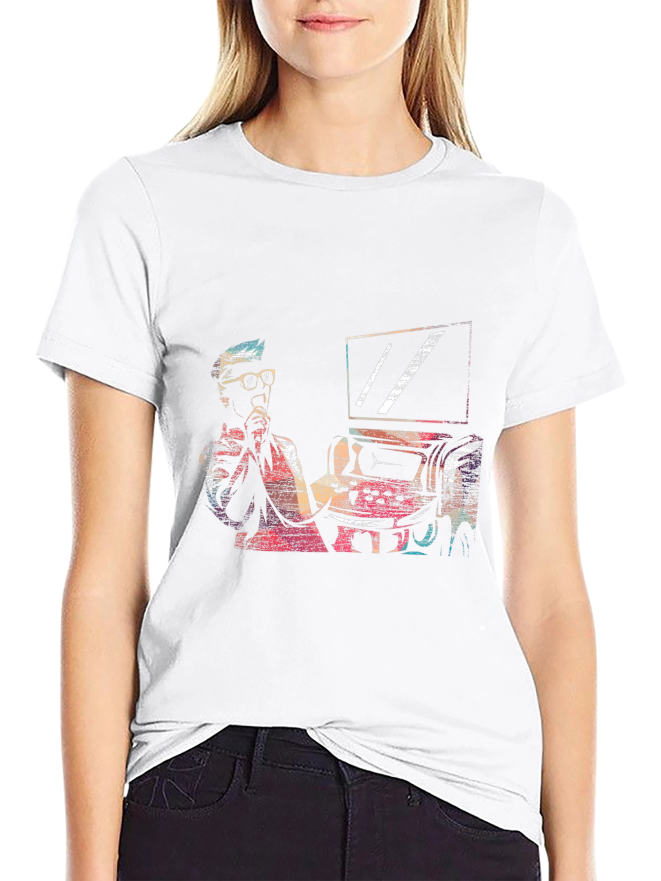 Retro Gamer Graphic Tee - Black Cotton T-Shirt