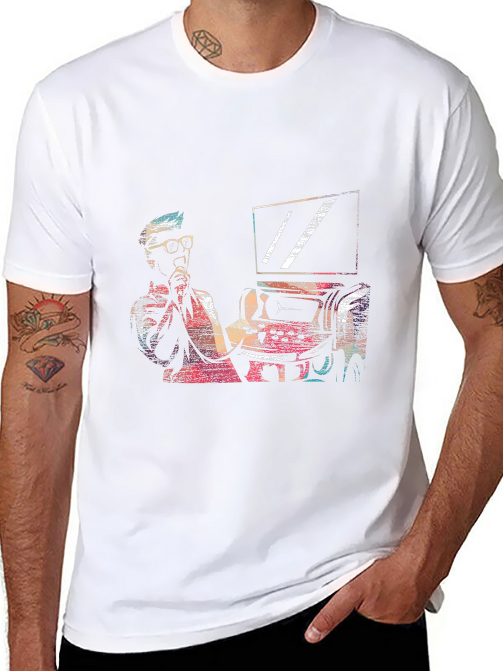 Retro Gamer Graphic Tee - Black Cotton T-Shirt