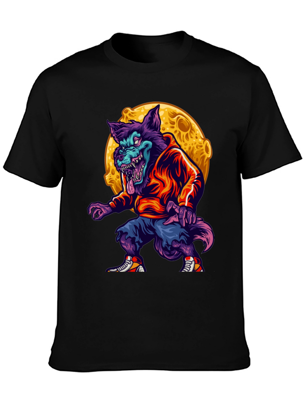 Urban Werewolf Graphic T-Shirt - Moon Design