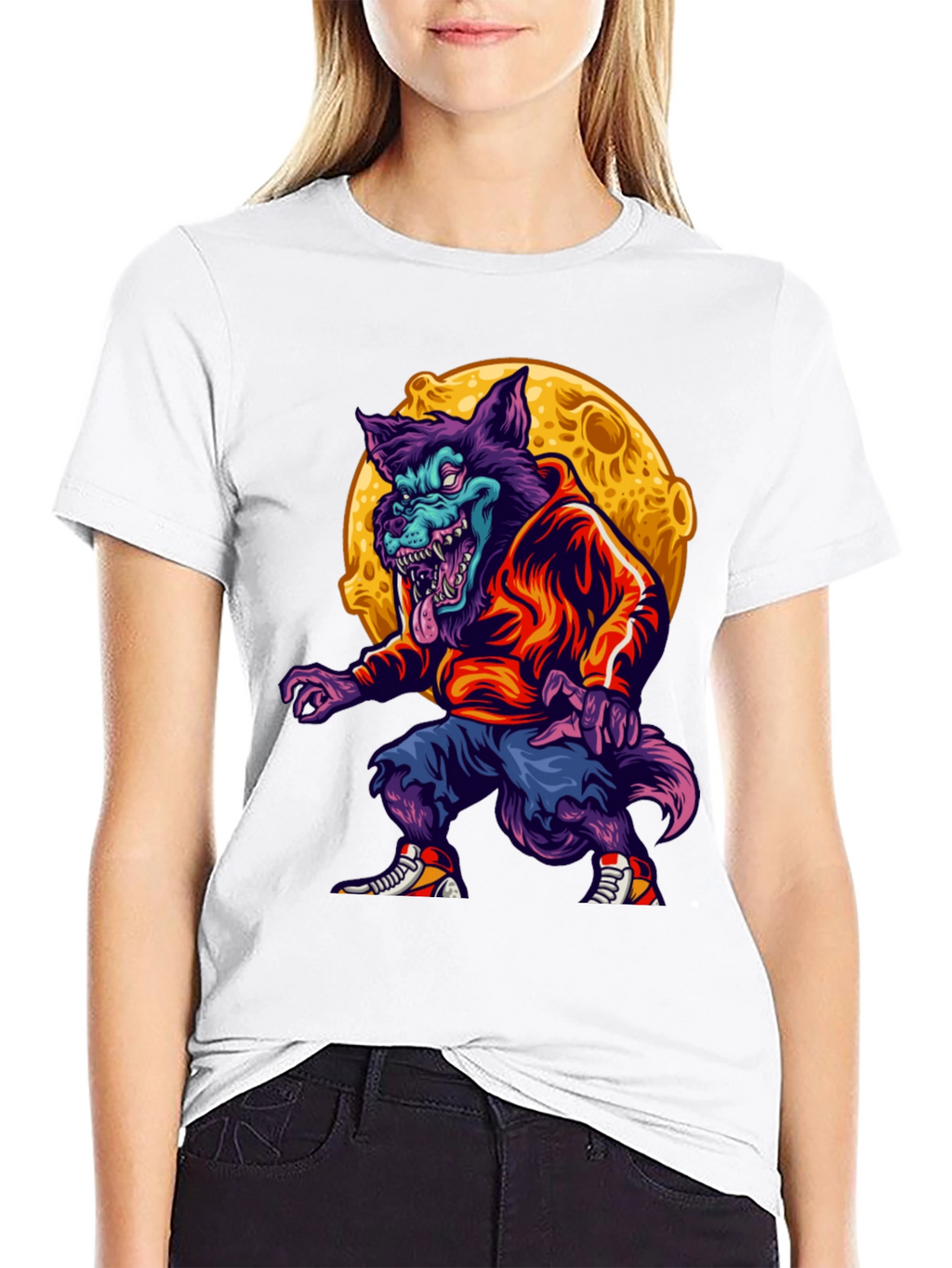 Urban Werewolf Graphic T-Shirt - Moon Design