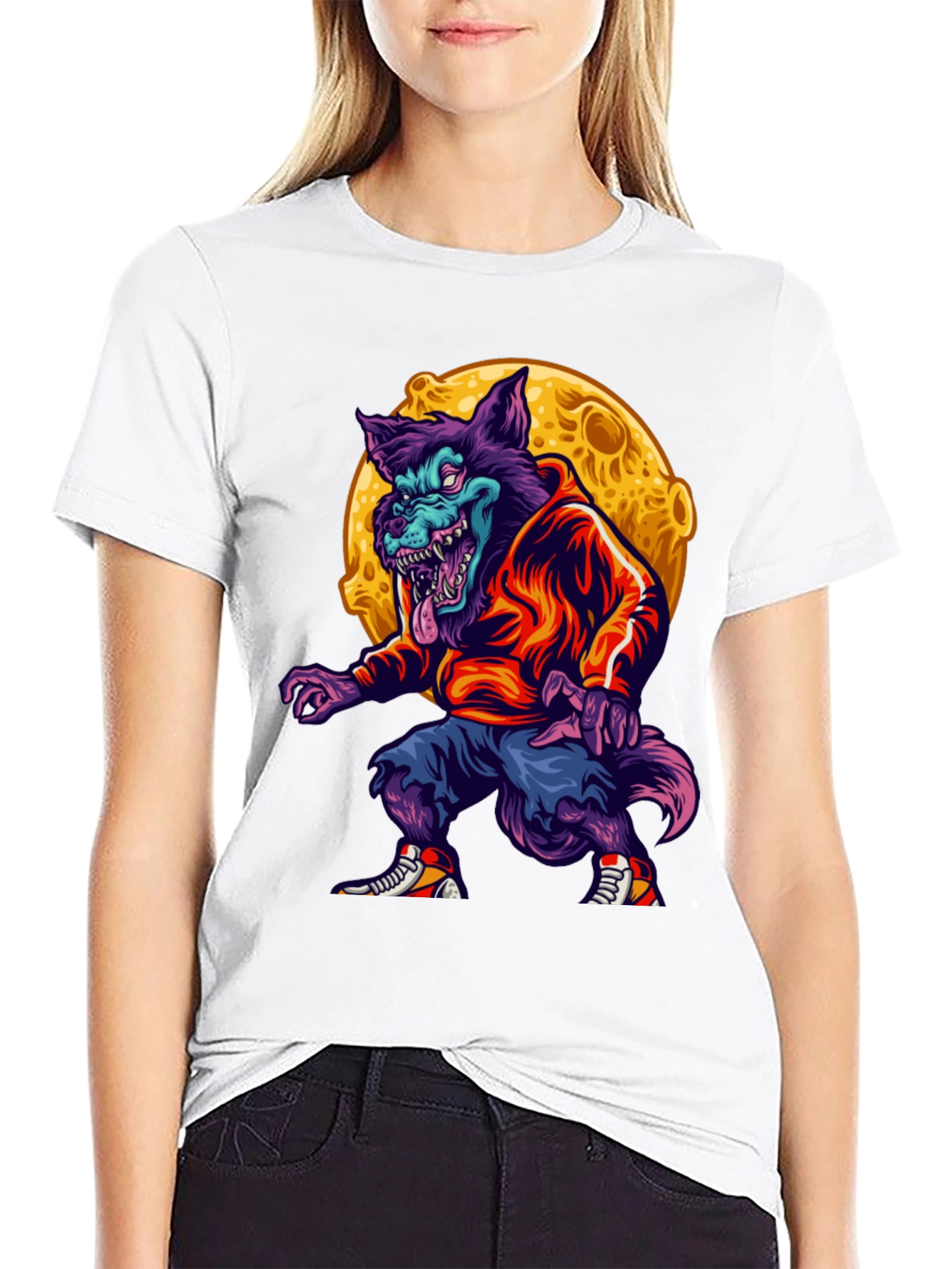 Urban Werewolf Graphic T-Shirt - Moon Design
