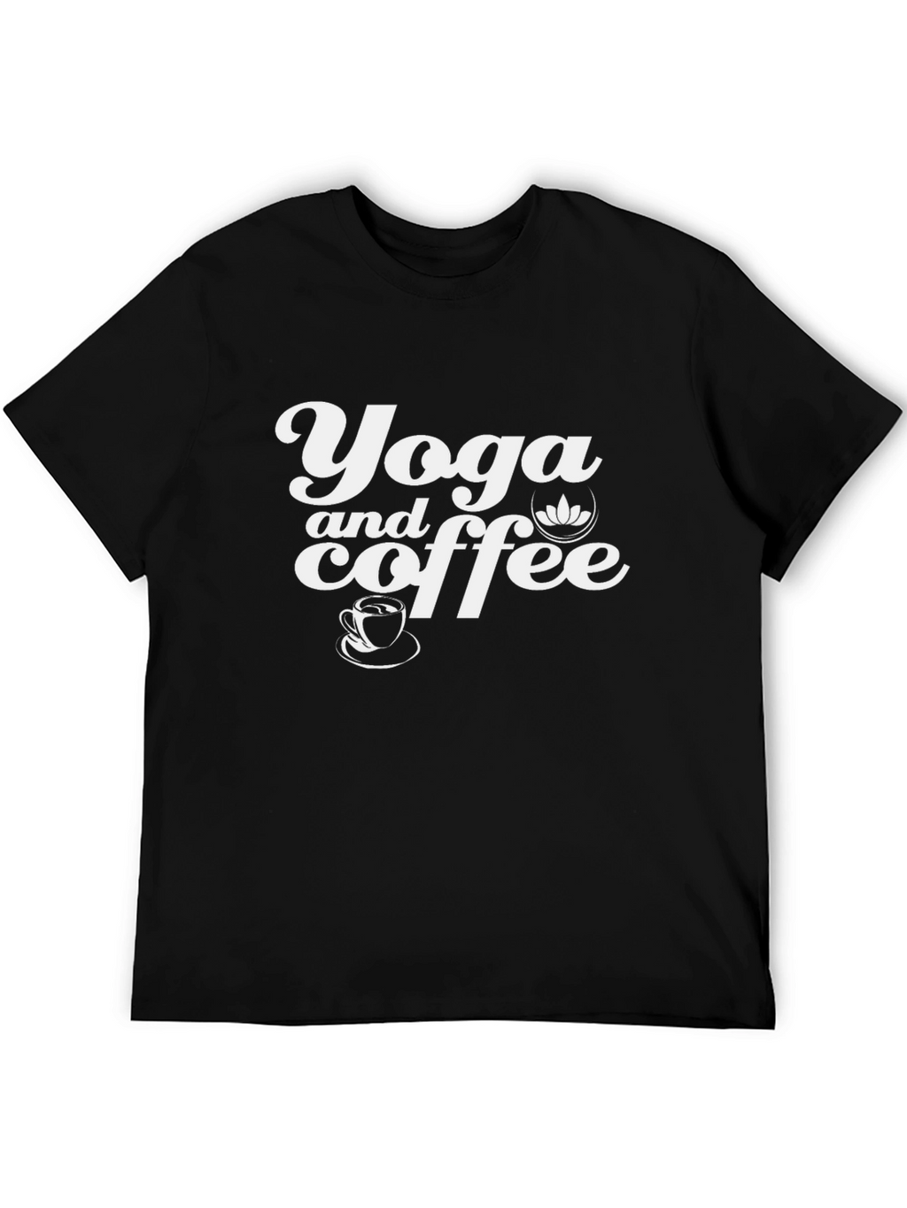 Yoga and Coffee Graphic T-Shirt - Black