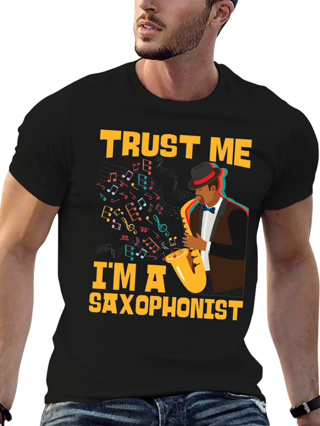 Trust Me Im a Saxophonist Black T-Shirt