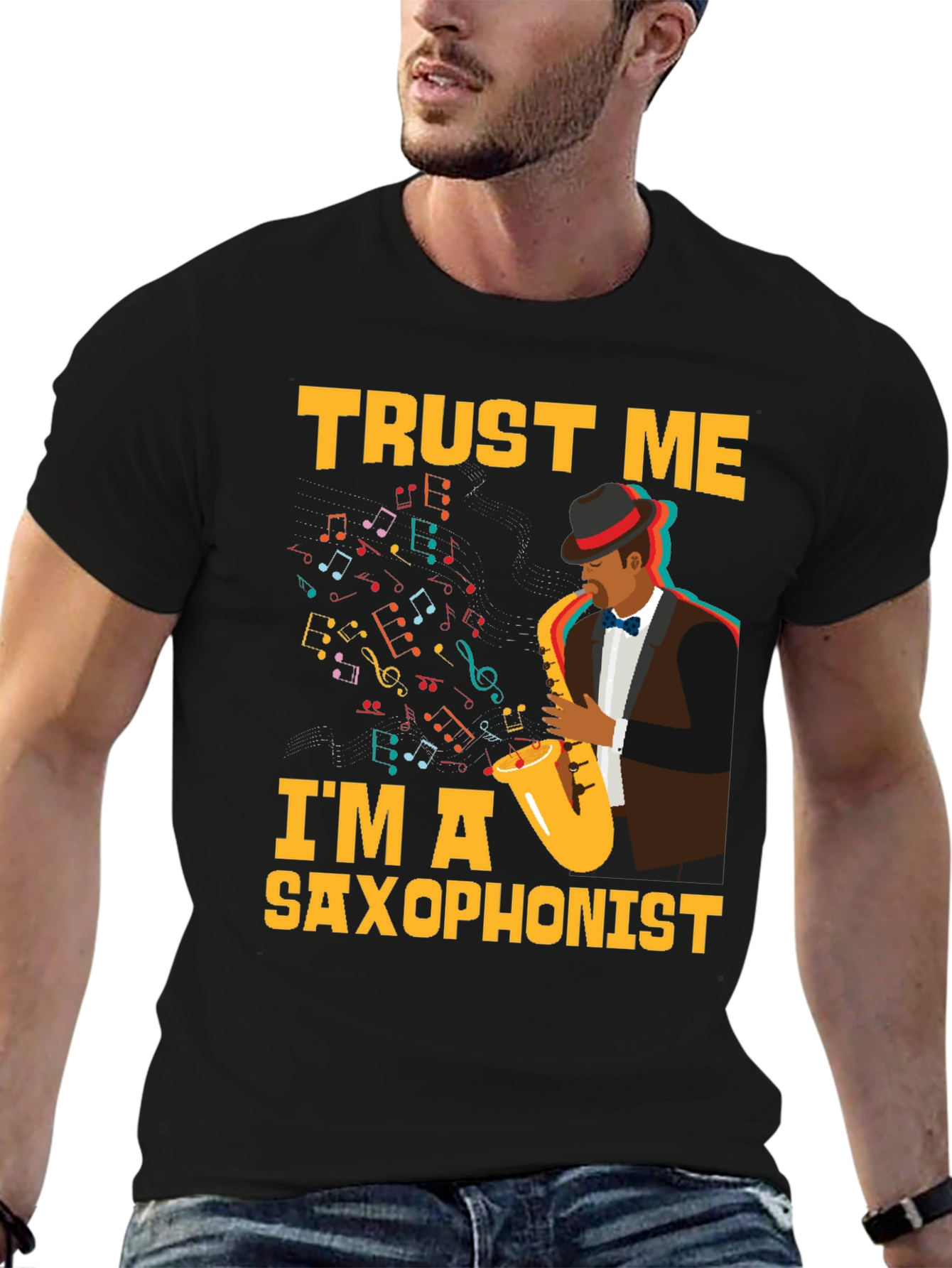 Trust Me Im a Saxophonist Black T-Shirt