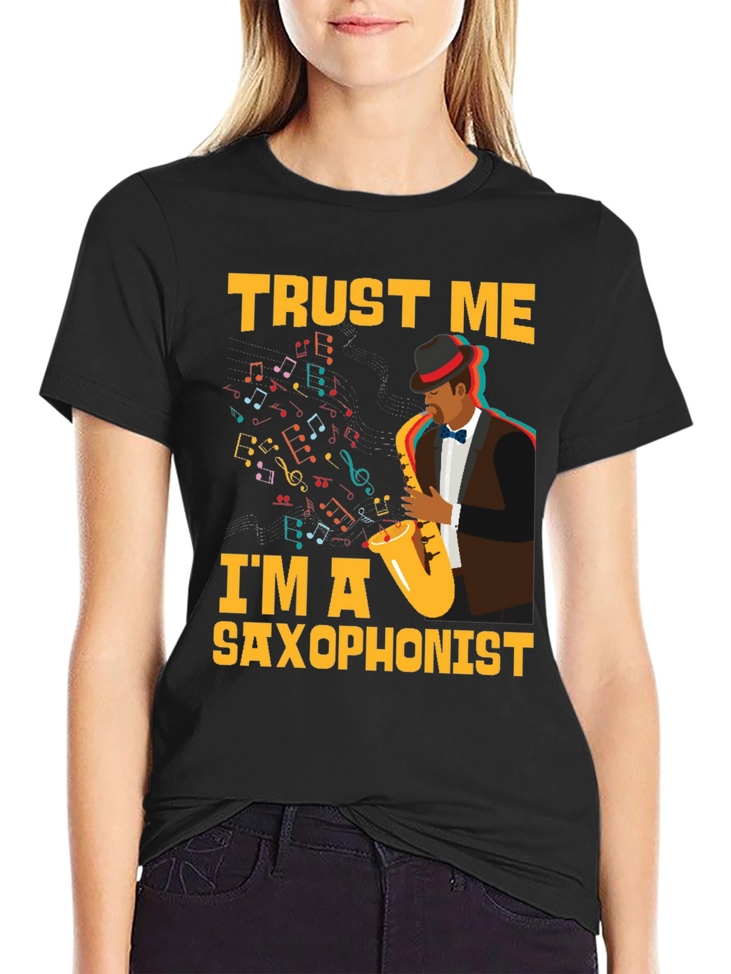 Trust Me Im a Saxophonist Black T-Shirt