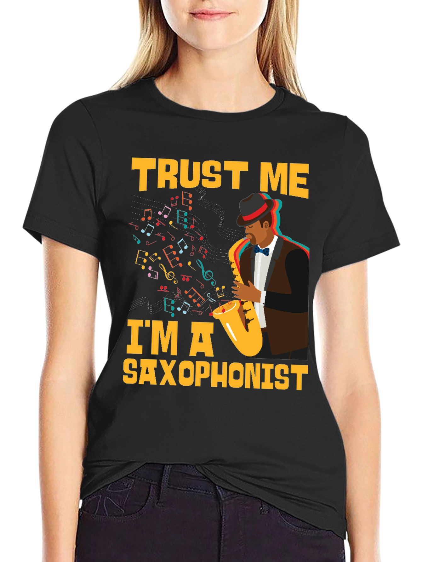 Trust Me Im a Saxophonist Black T-Shirt