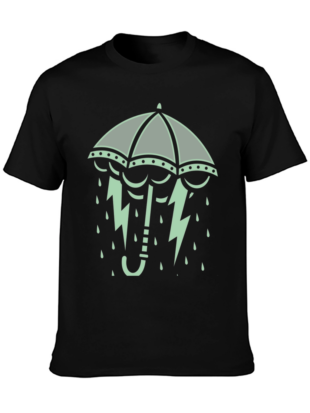 Umbrella Rain & Lightning Bolt Graphic Tee