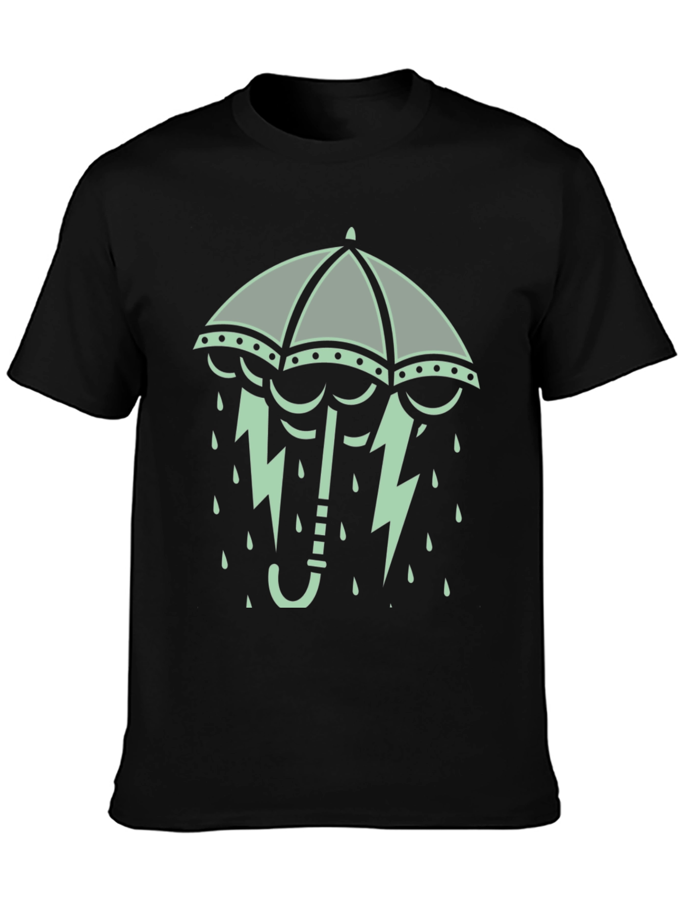 Umbrella Rain & Lightning Bolt Graphic Tee