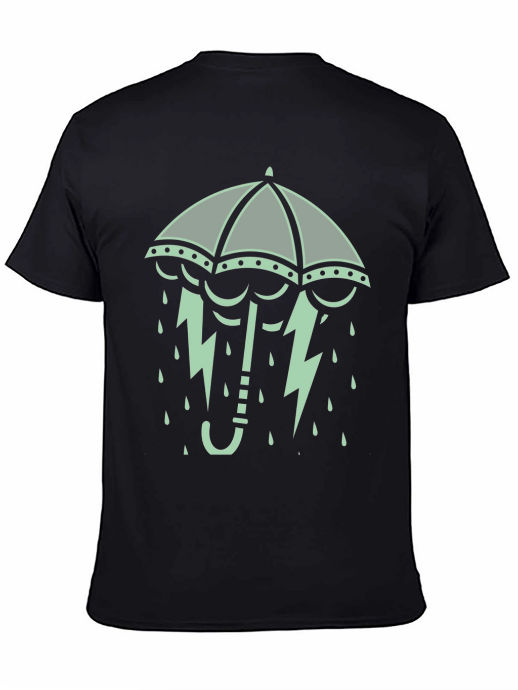 Umbrella Rain & Lightning Bolt Graphic Tee