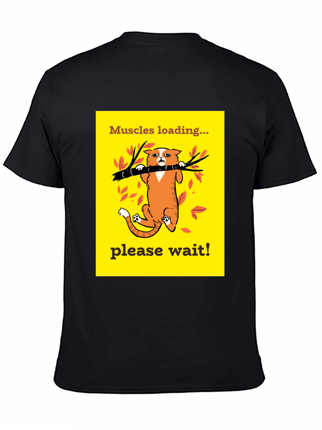 Muscles Loading Funny Cat Graphic Tee Shirt