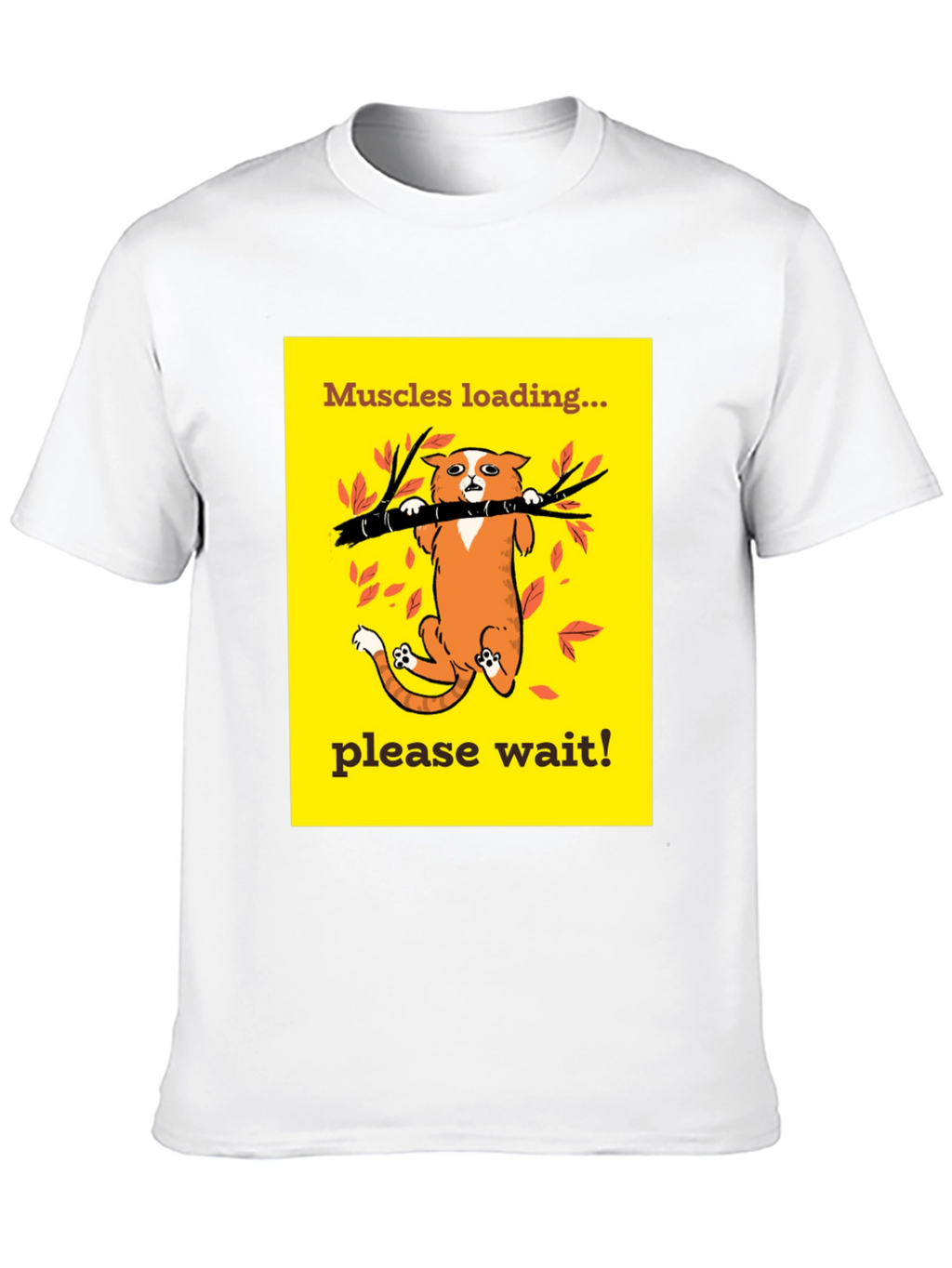 Muscles Loading Funny Cat Graphic Tee Shirt