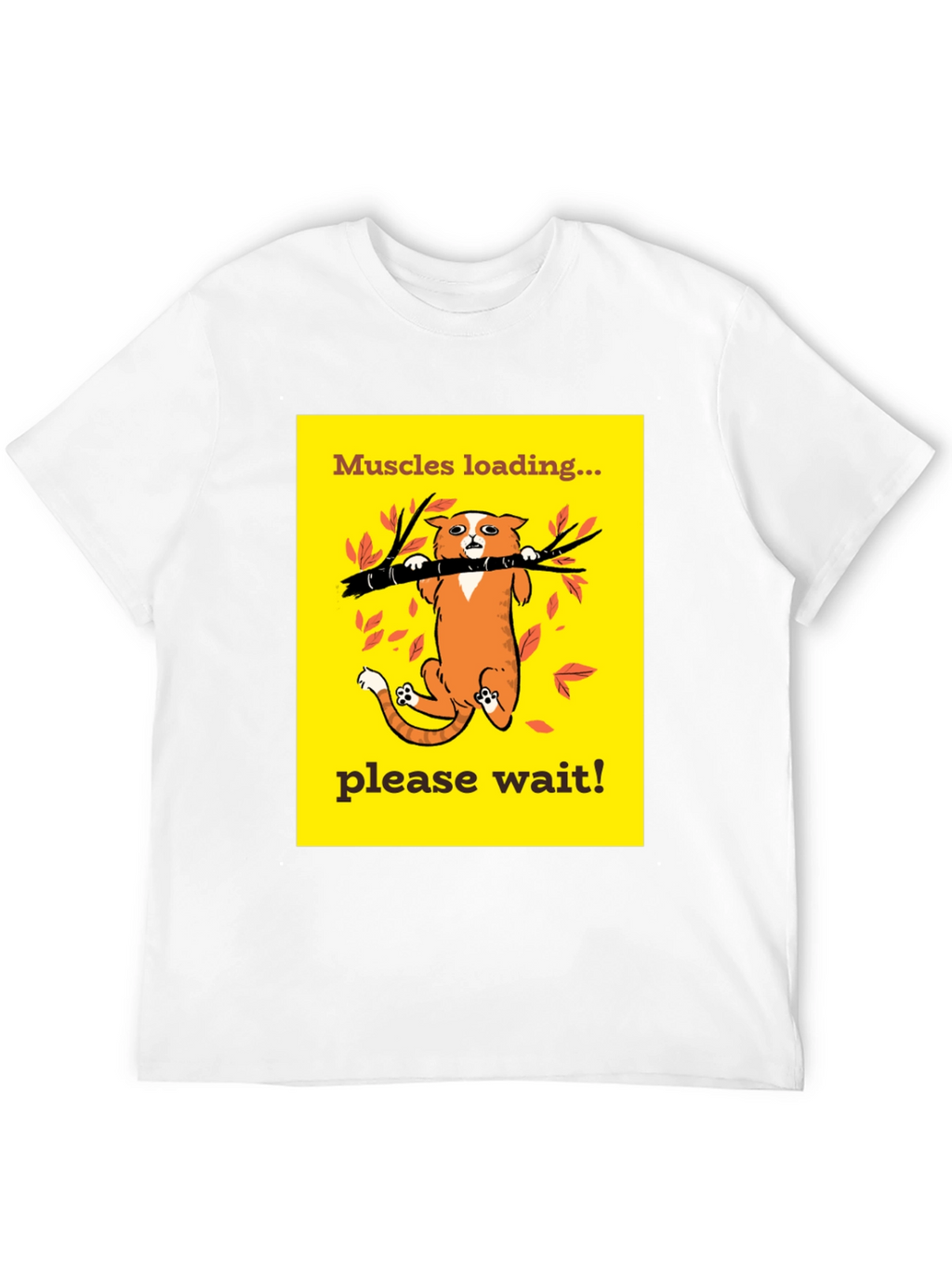 Muscles Loading Funny Cat Graphic Tee Shirt