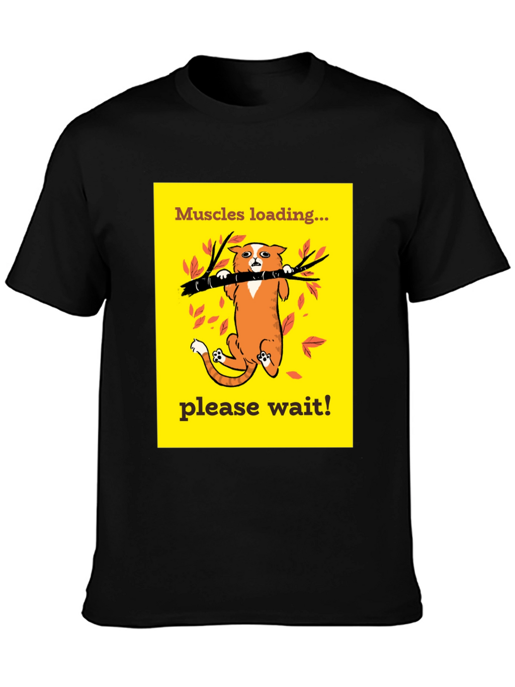 Muscles Loading Funny Cat Graphic Tee Shirt