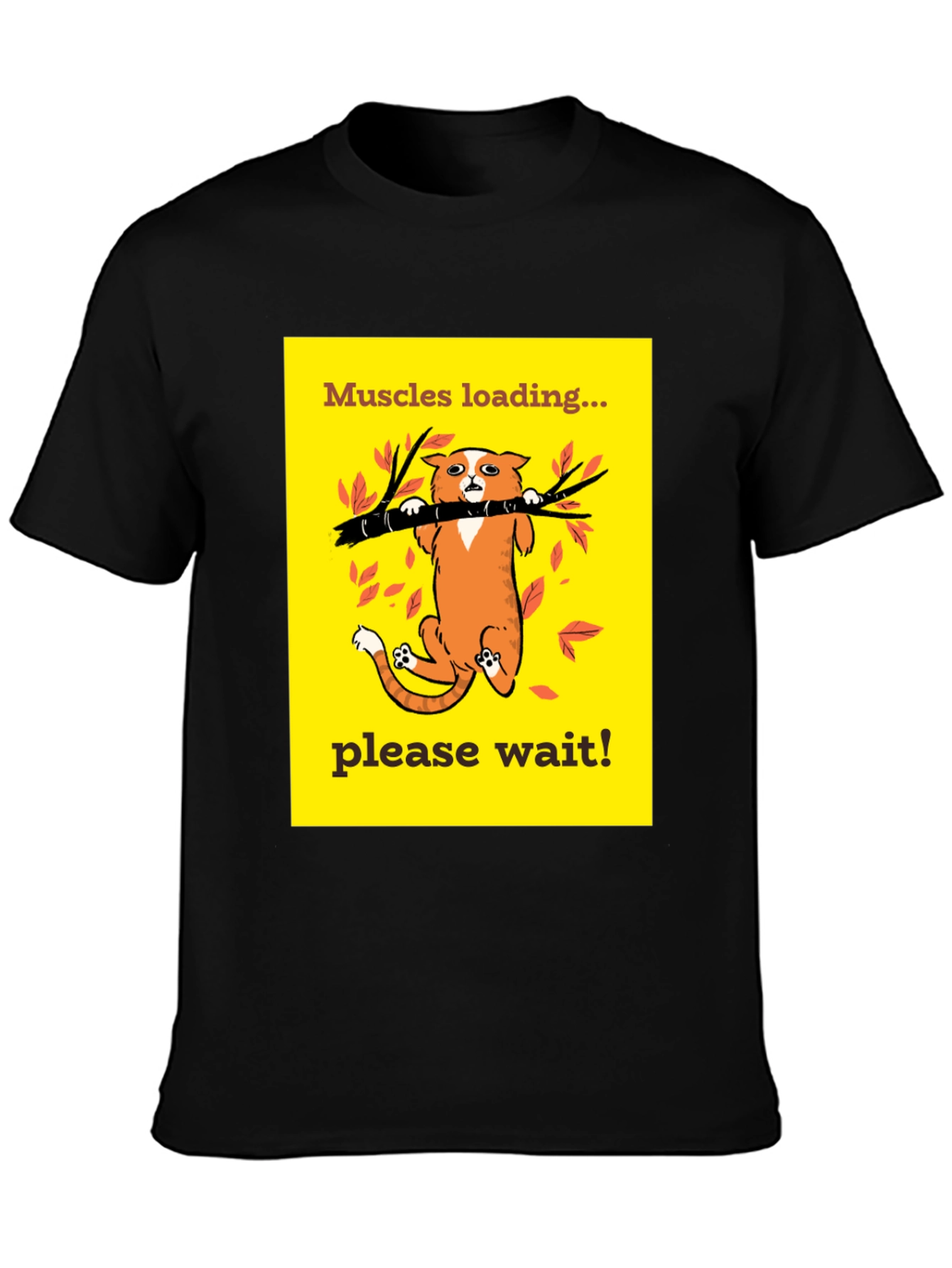 Muscles Loading Funny Cat Graphic Tee Shirt