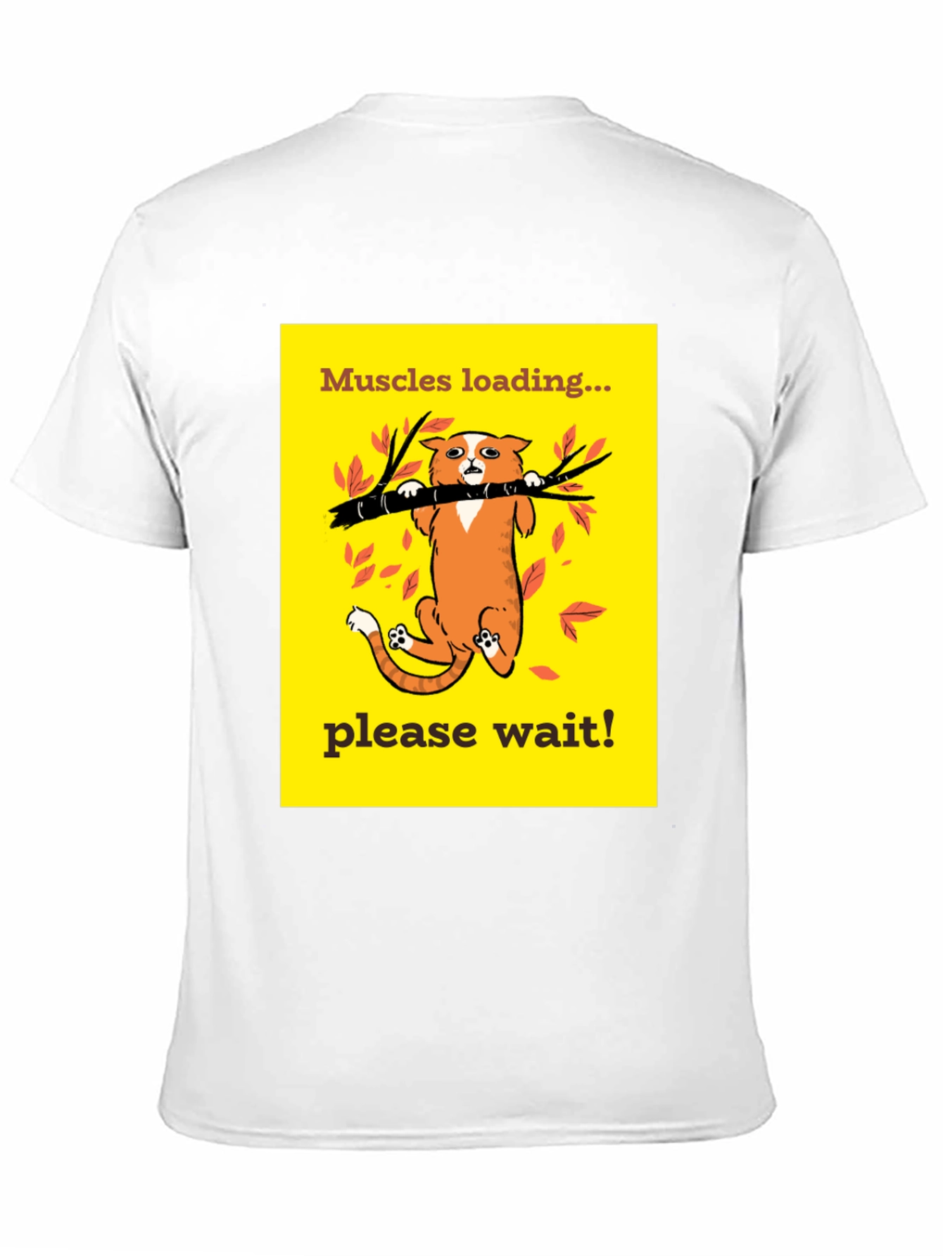 Muscles Loading Funny Cat Graphic Tee Shirt