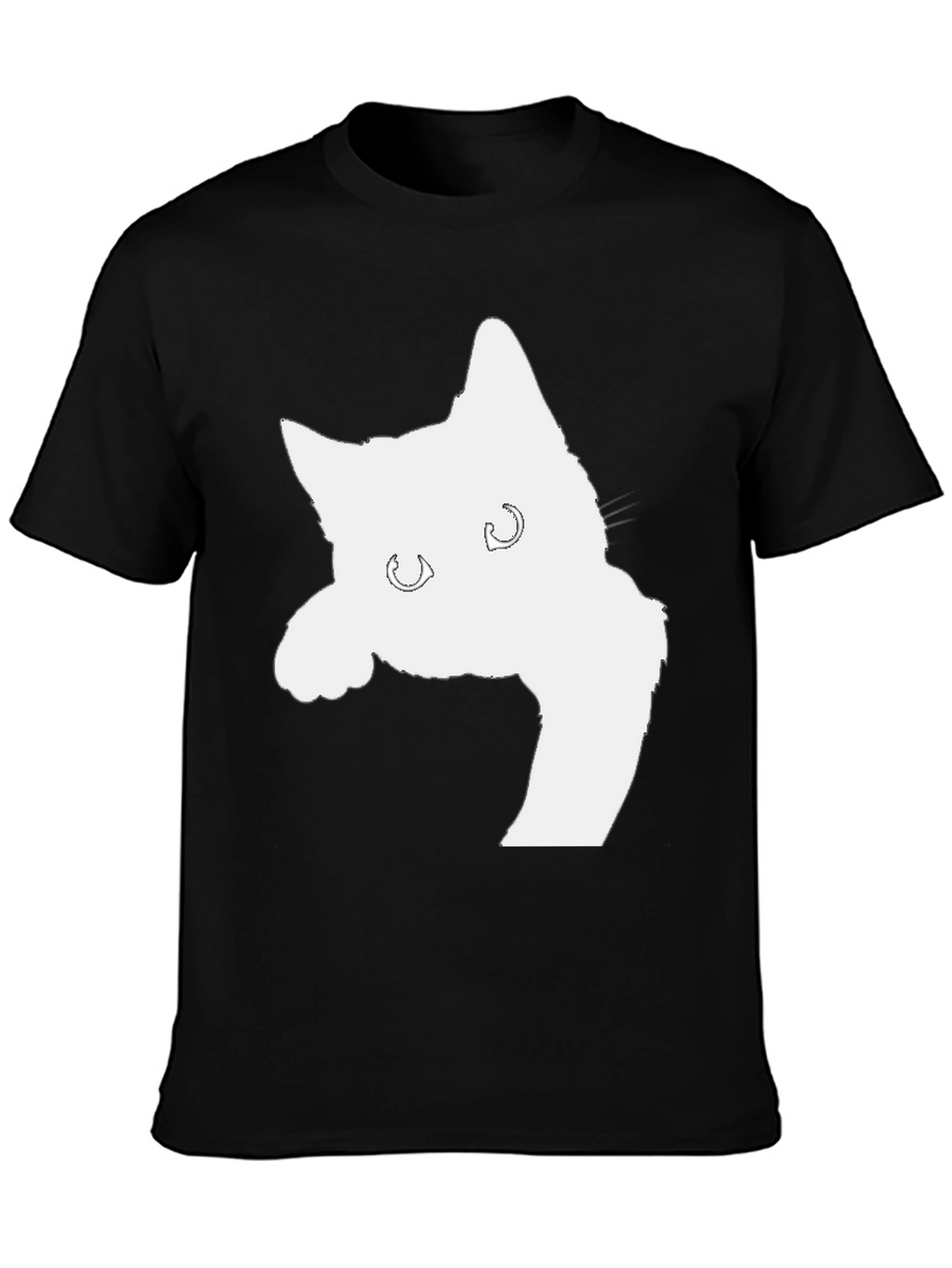 Black Cat Silhouette Graphic T-Shirt