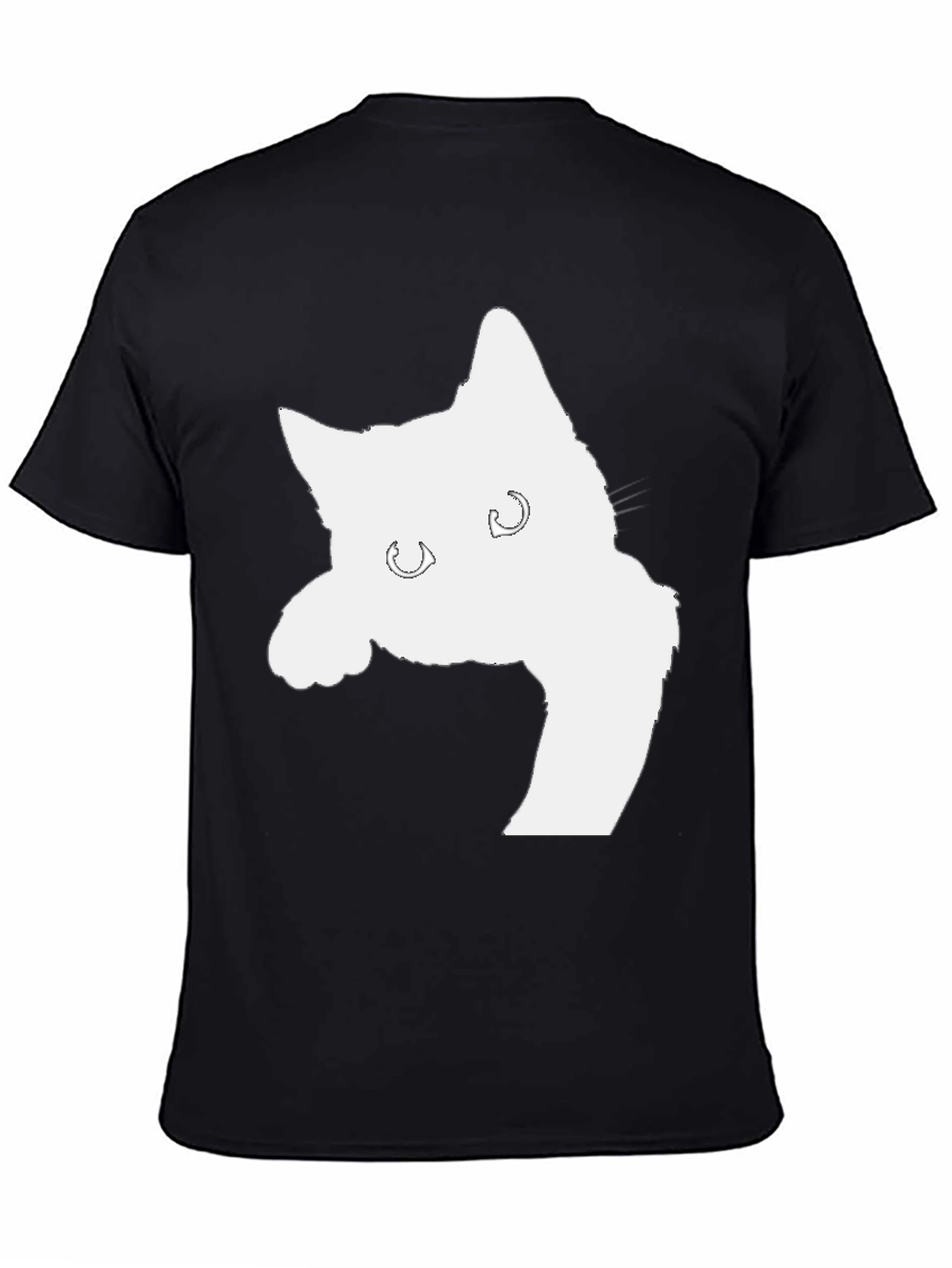 Black Cat Silhouette Graphic T-Shirt