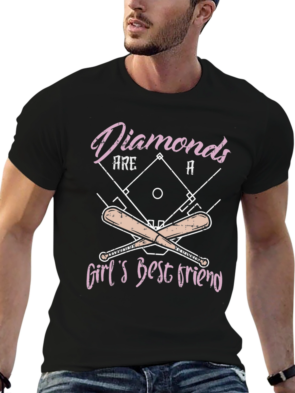 Diamonds Baseball T-Shirt - Girls Best Friend Tee