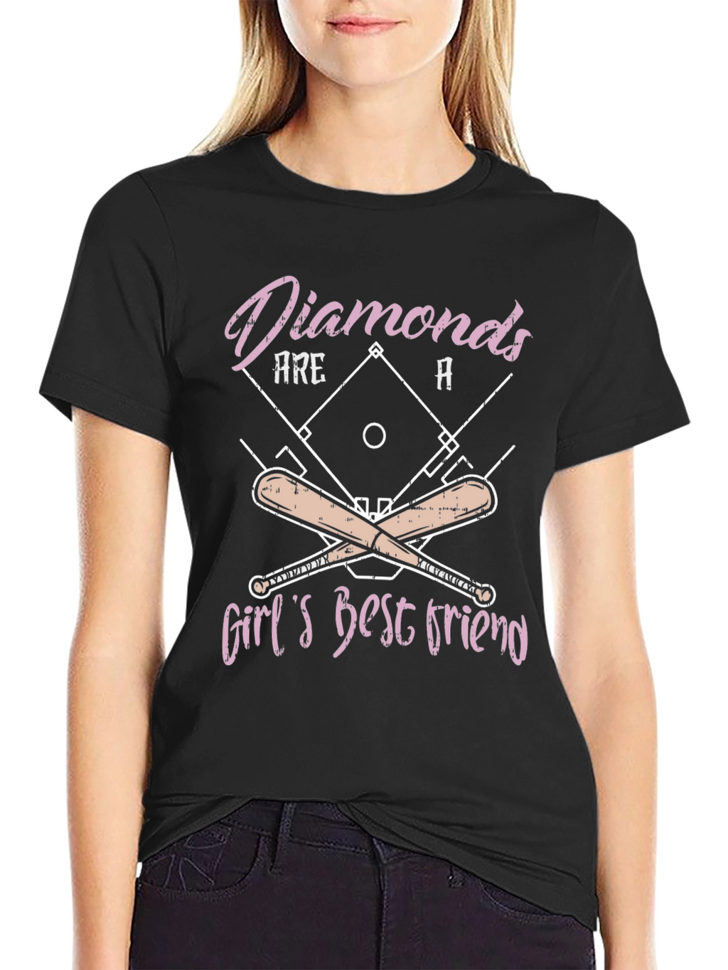 Diamonds Baseball T-Shirt - Girls Best Friend Tee