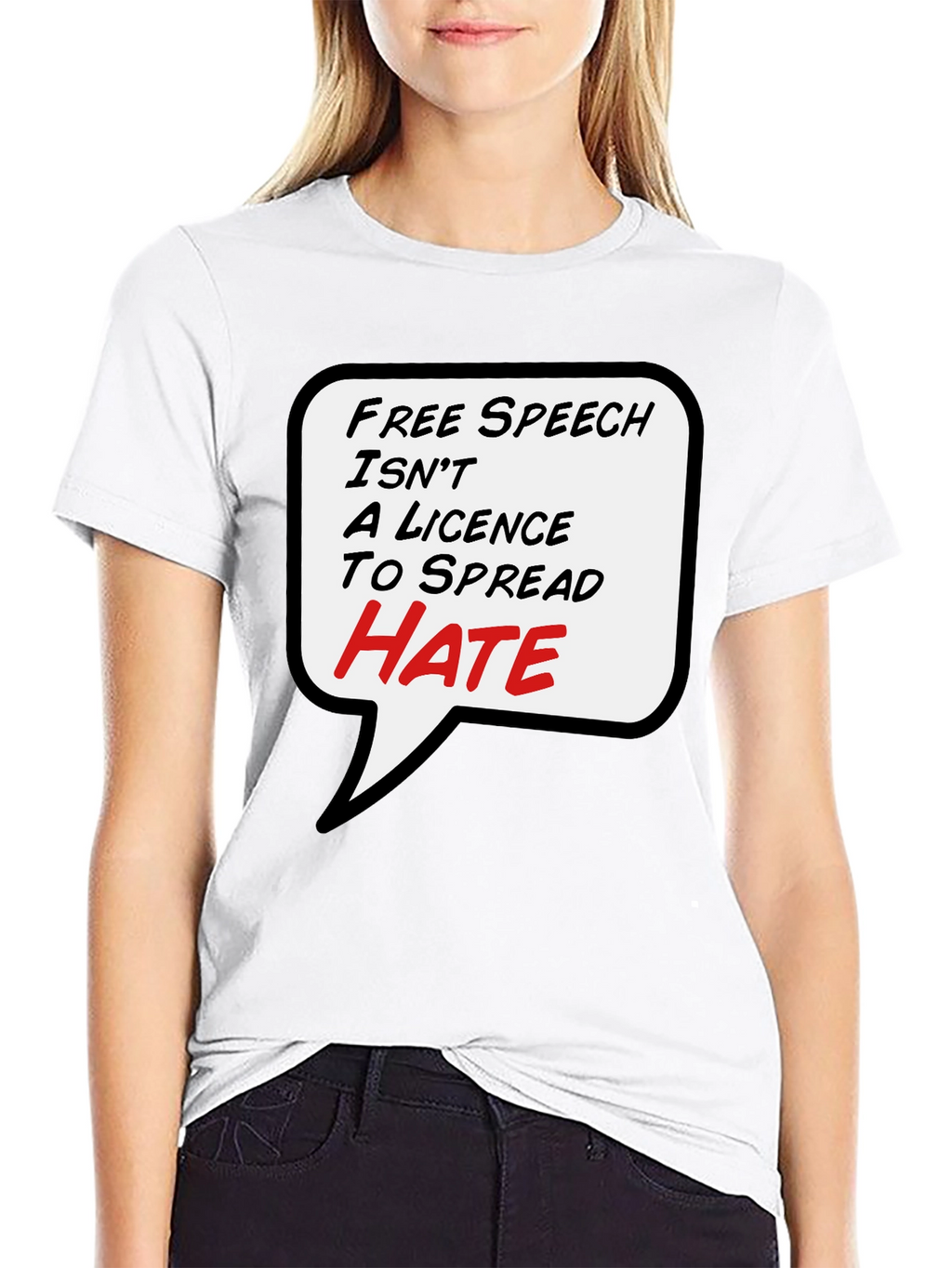 Free Speech T-Shirt - Anti-Hate Black Tee