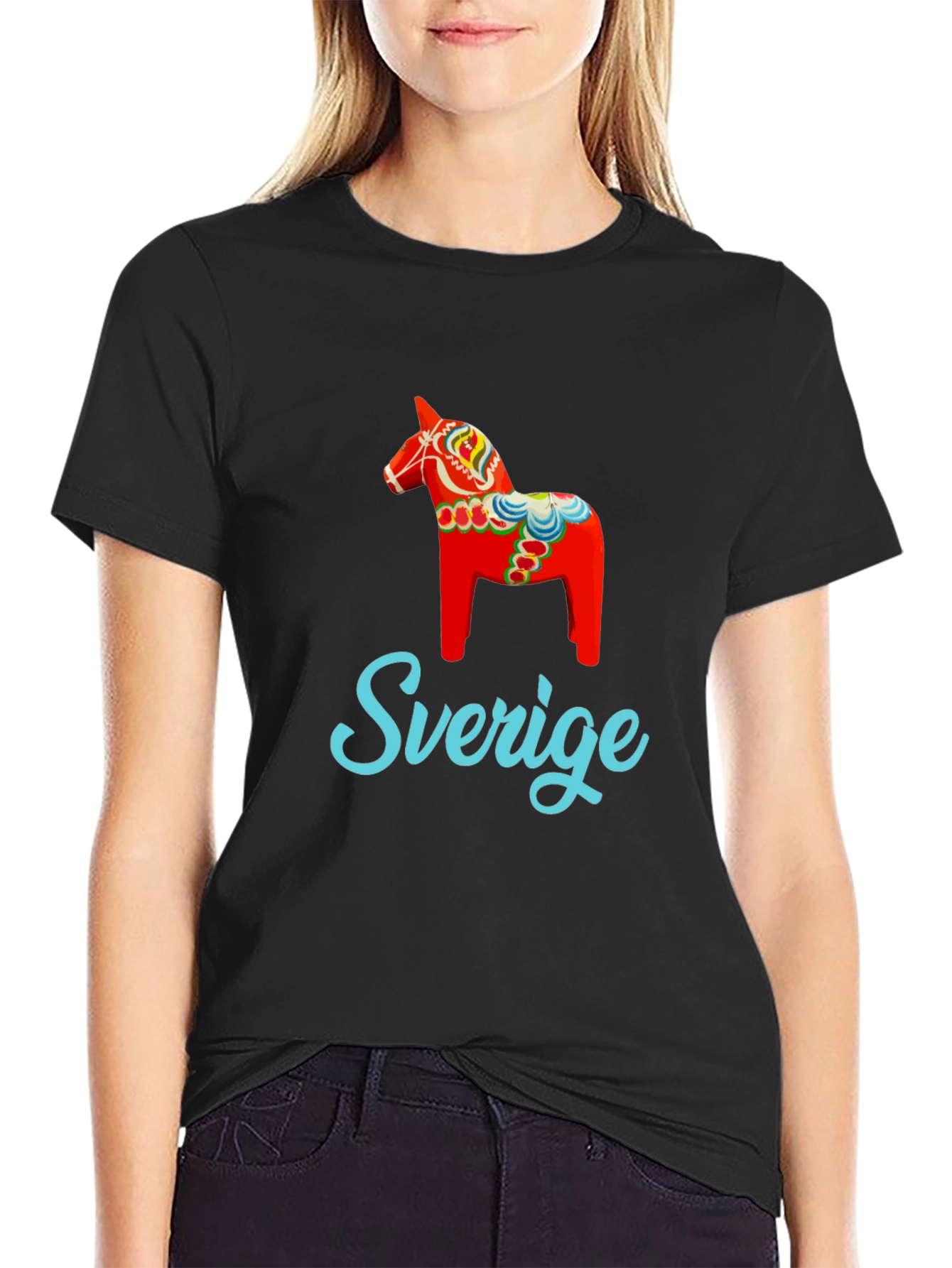 Sweden Dala Horse Graphic T-Shirt