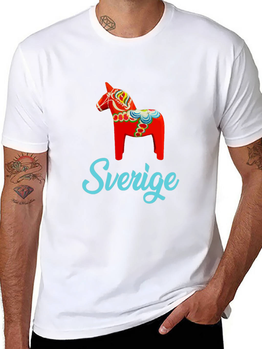 Sweden Dala Horse Graphic T-Shirt