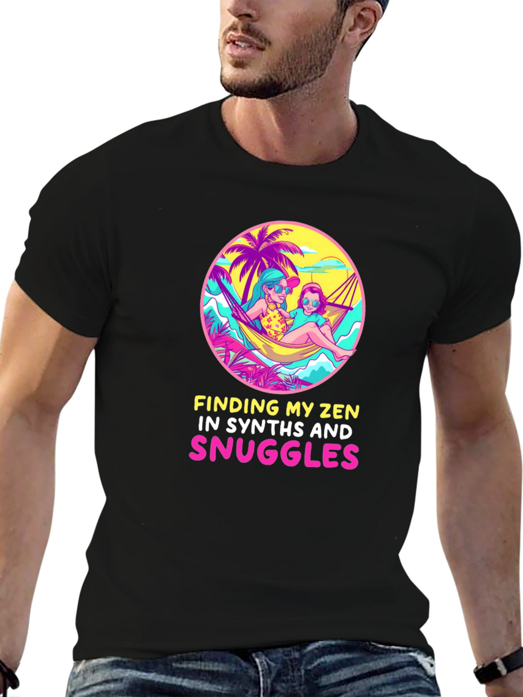 Zen Synthesizer Snuggles Graphic Tee