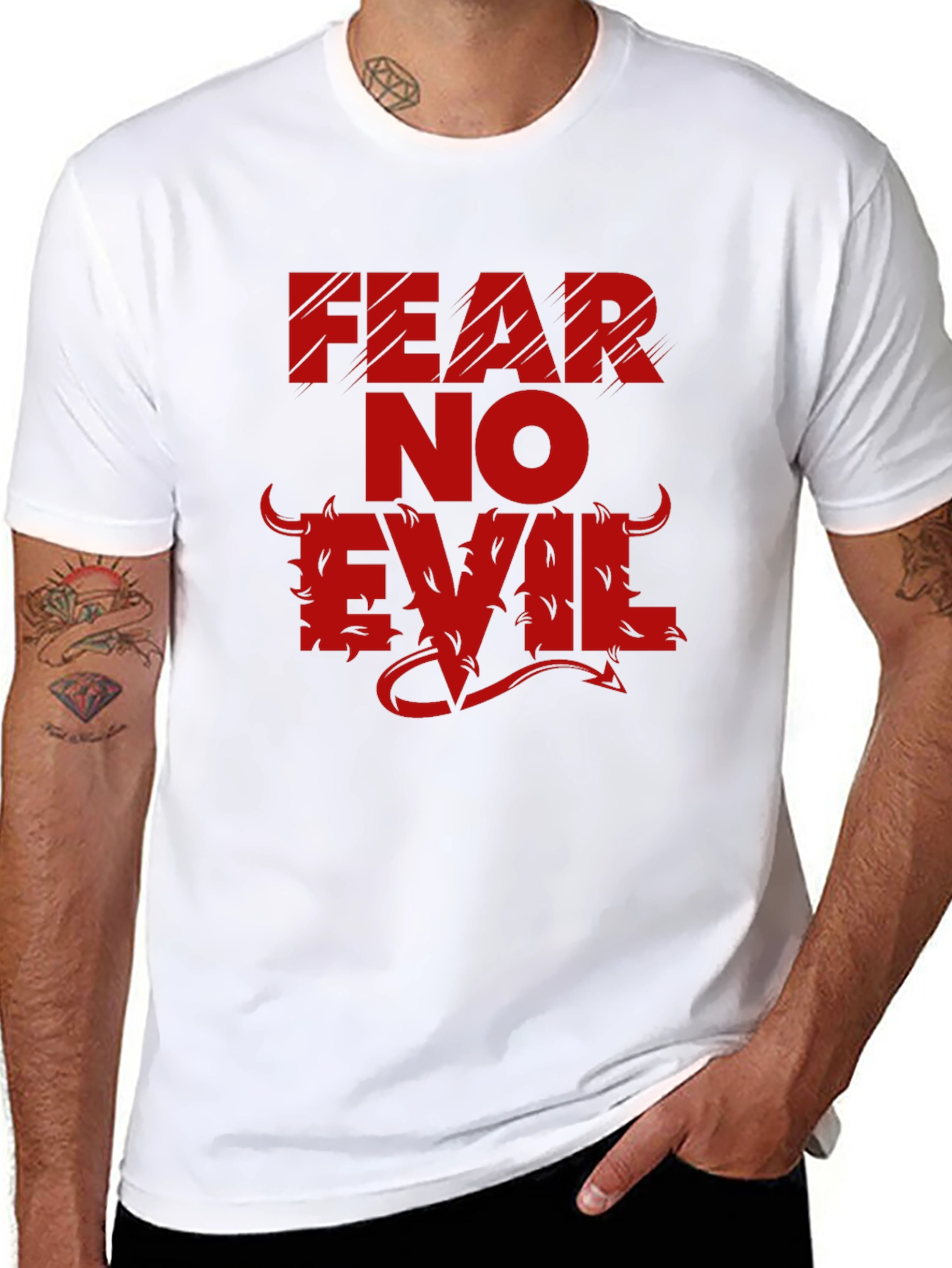 Fear No Evil Graphic Tee - Mens Black T-Shirt
