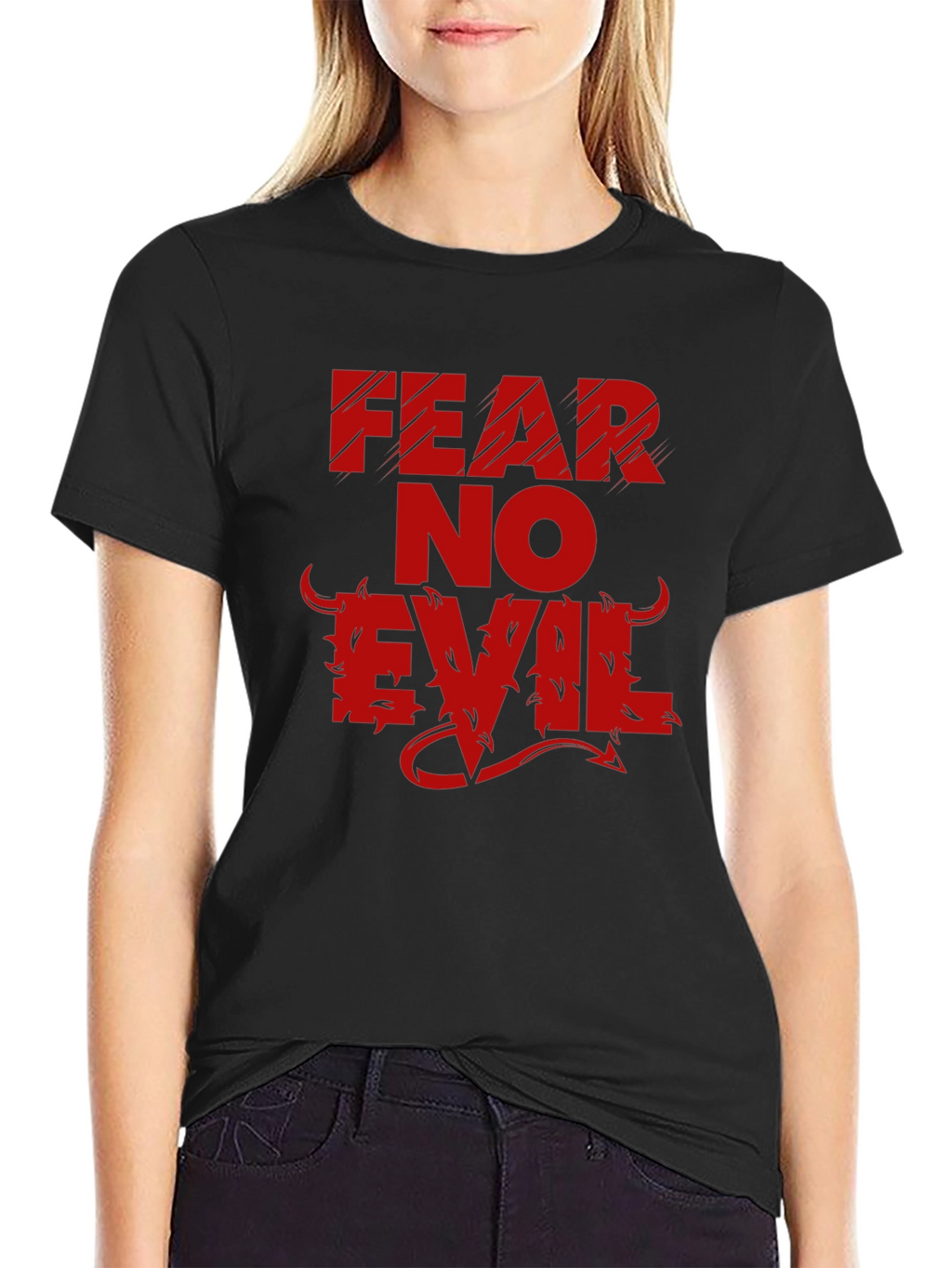 Fear No Evil Graphic Tee - Mens Black T-Shirt