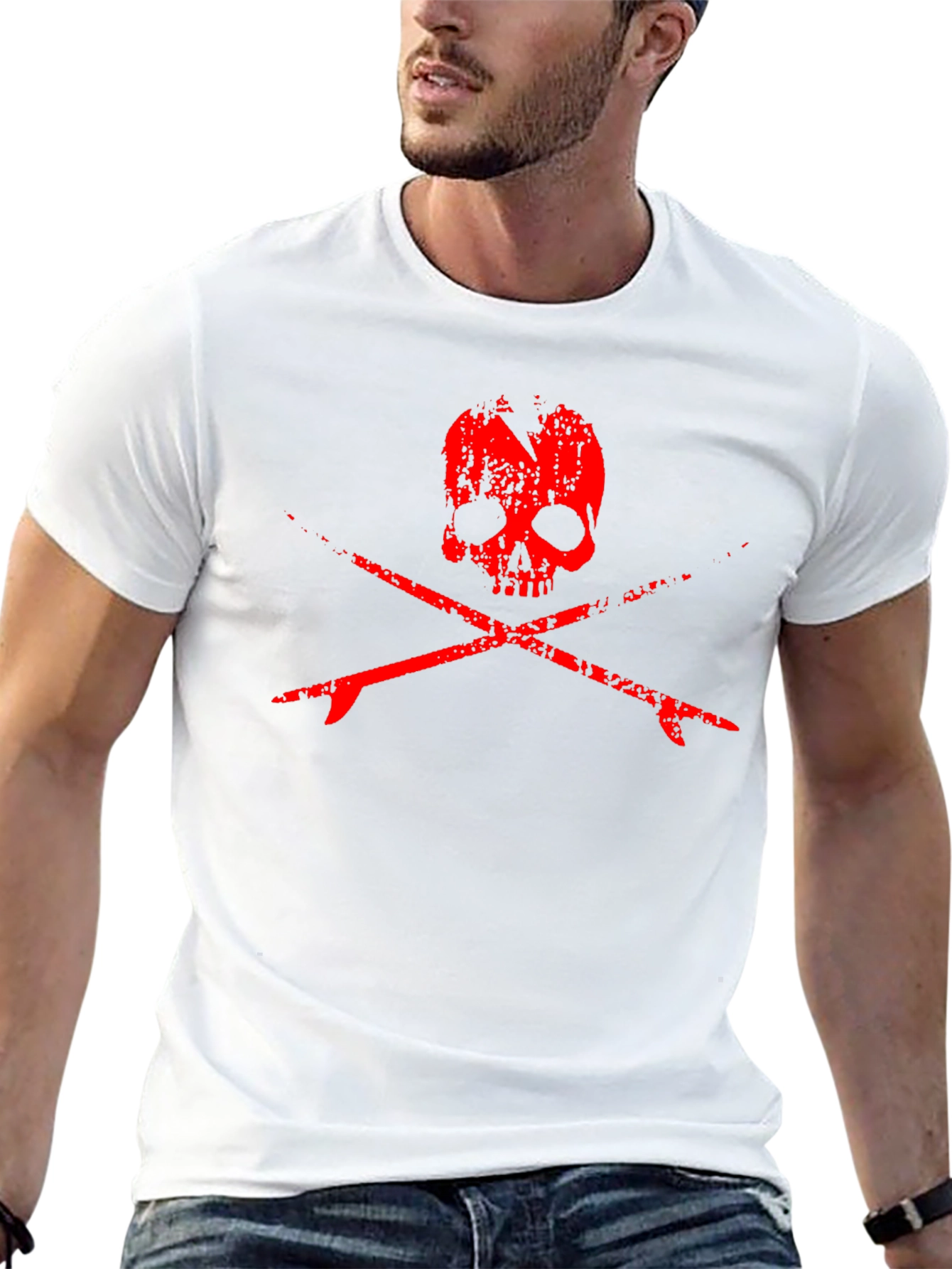 Skull & Surfboards Graphic T-Shirt