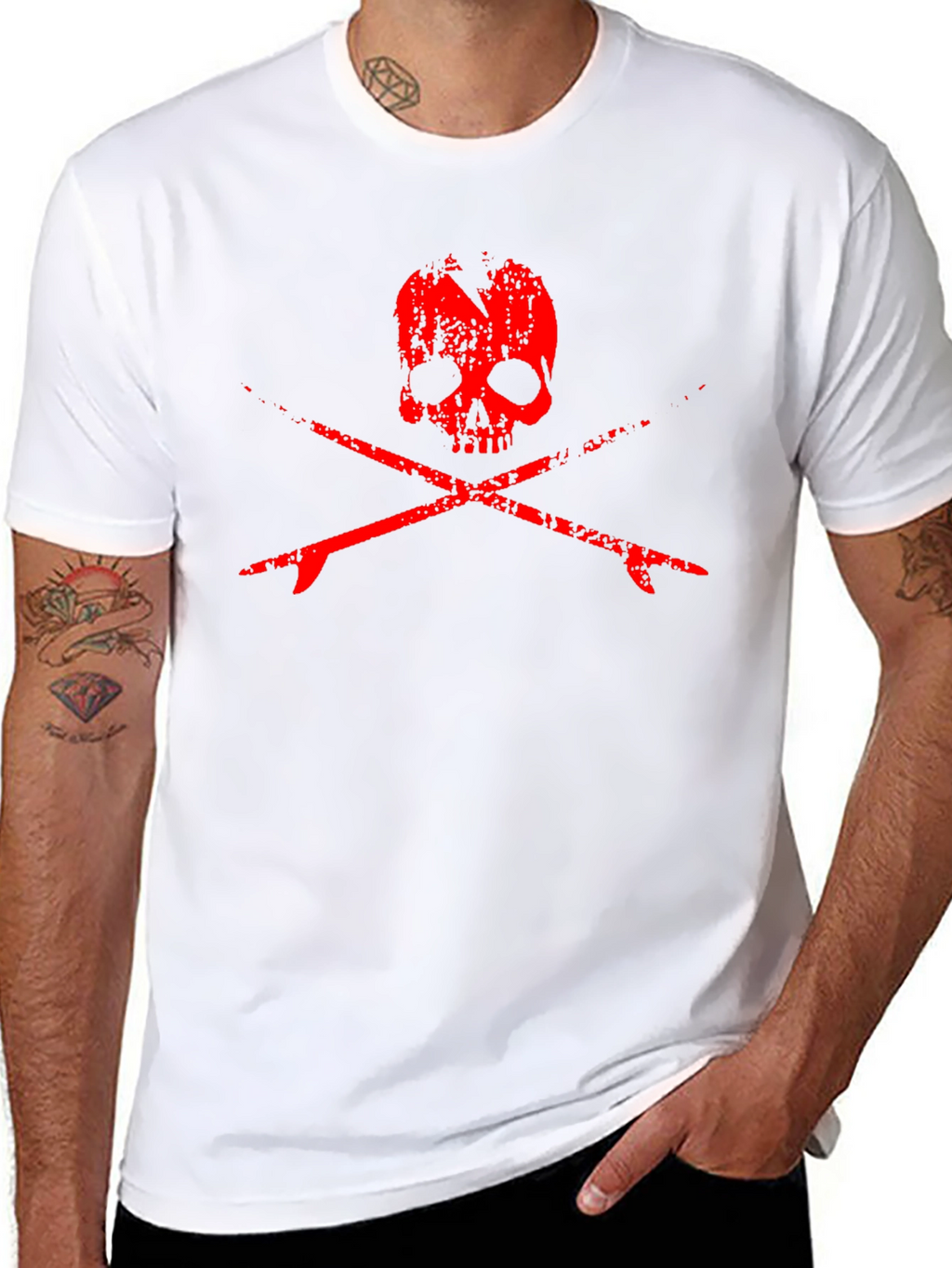 Skull & Surfboards Graphic T-Shirt