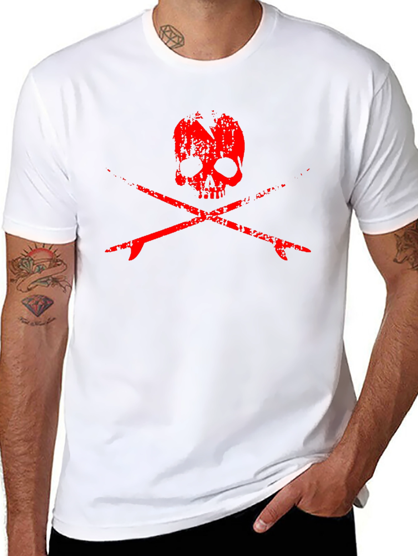Skull & Surfboards Graphic T-Shirt