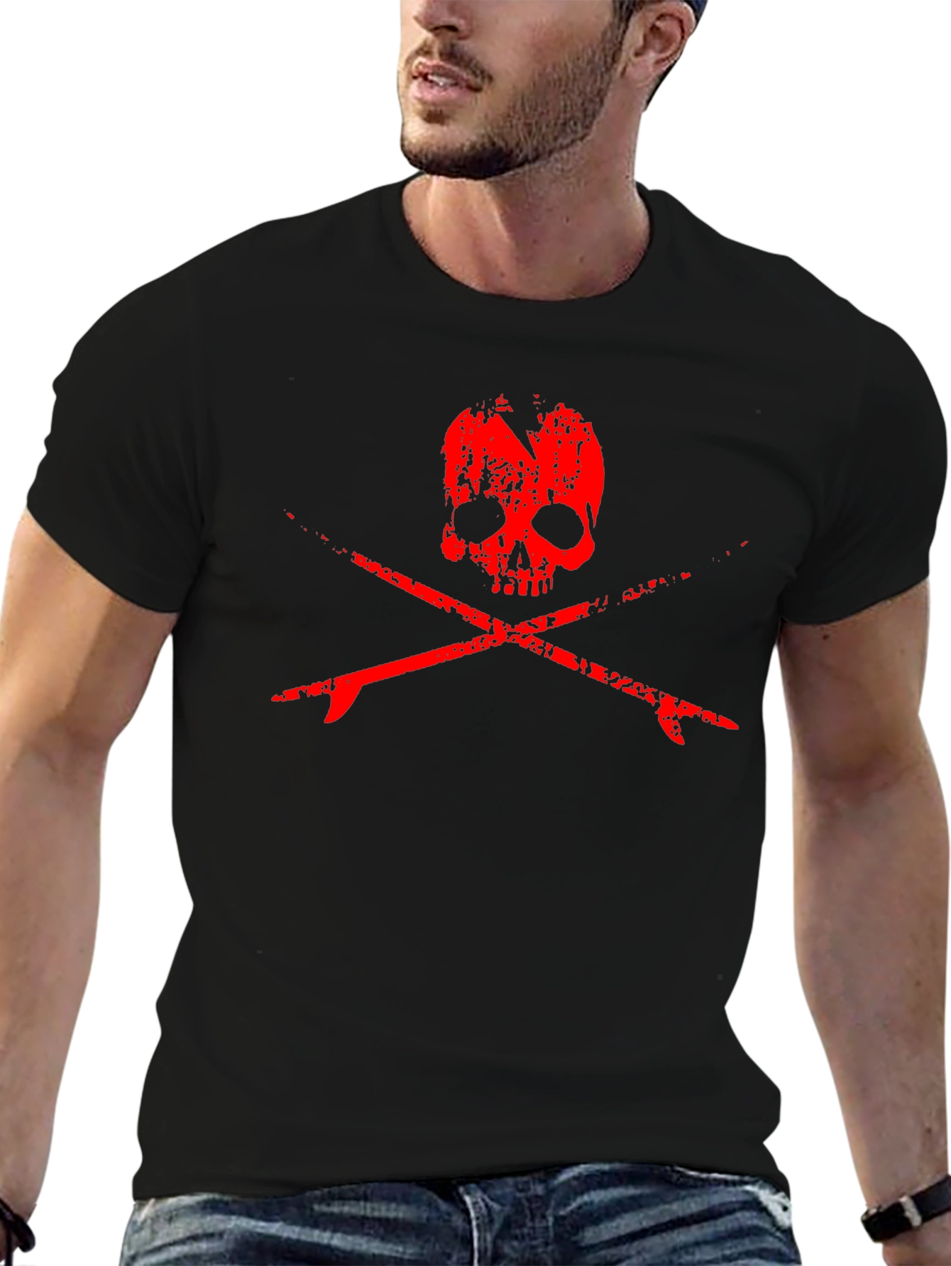 Skull & Surfboards Graphic T-Shirt