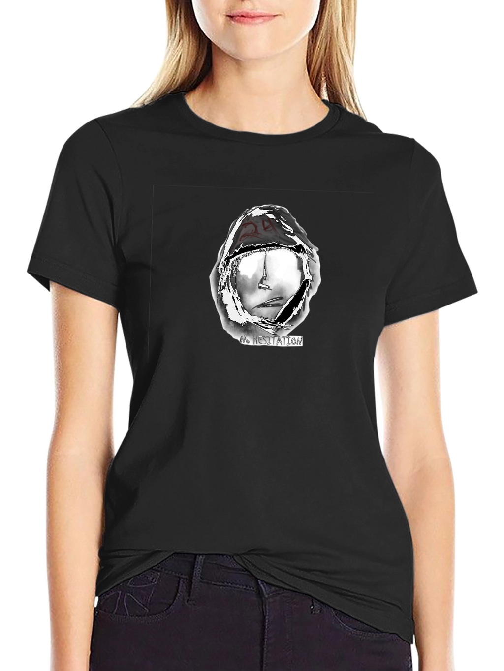 No Hesitation Graphic Print Tee - Mens Black T-Shirt