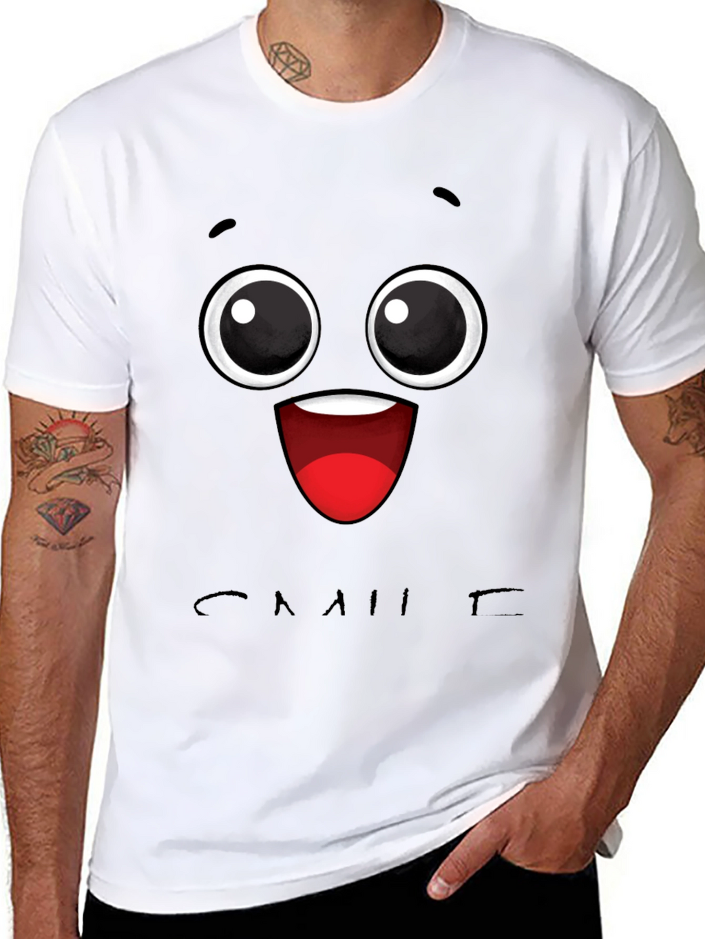 Smiling Face Graphic Tee - Fun & Unique Style