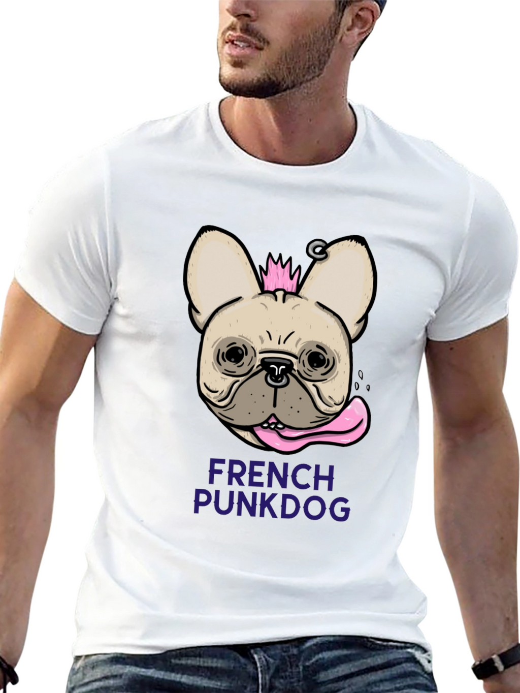 French Punk Dog T-Shirt - Unique Graphic Tee