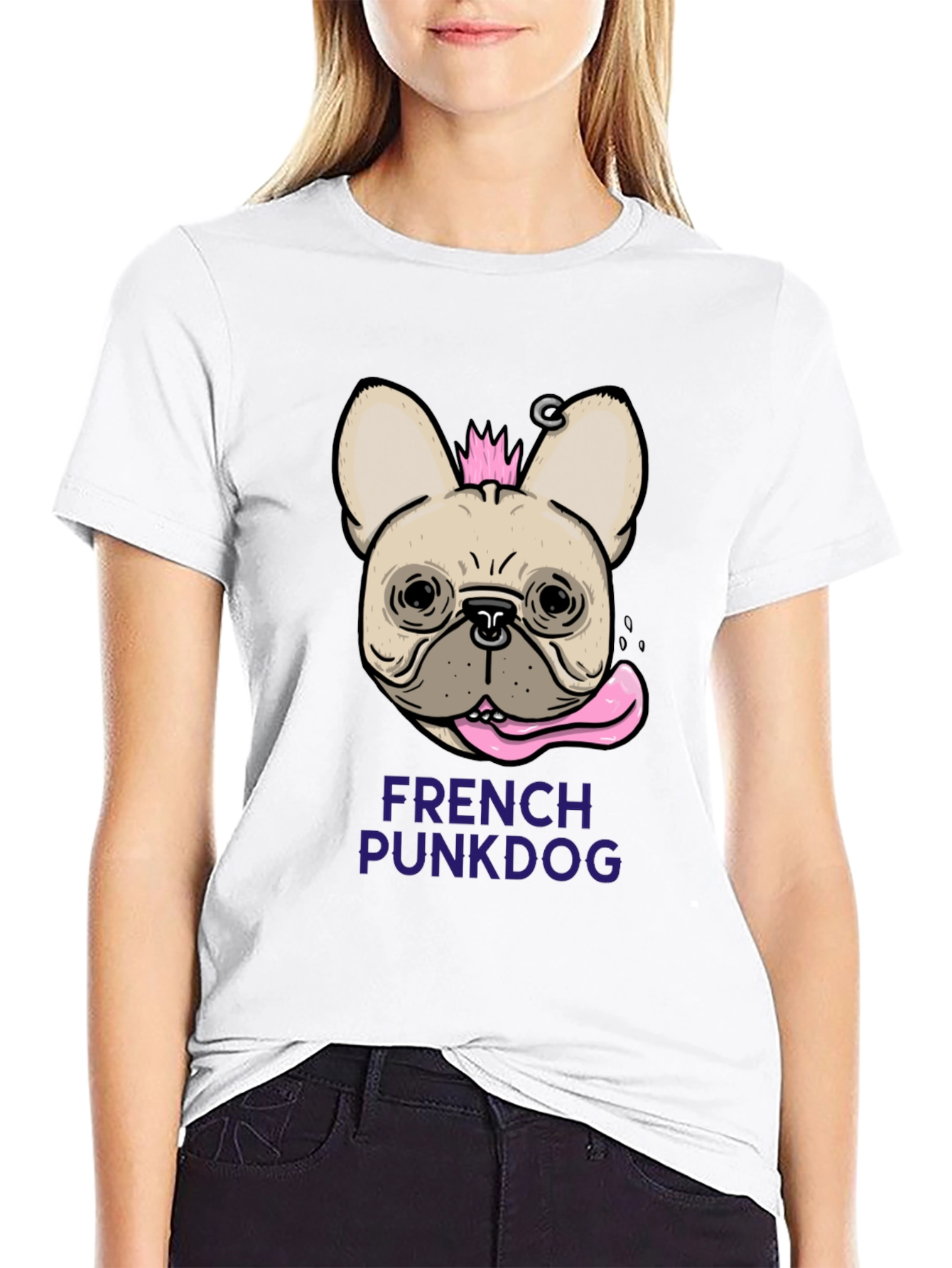 French Punk Dog T-Shirt - Unique Graphic Tee