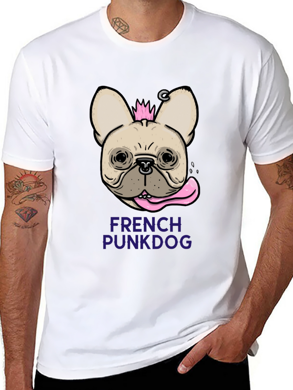 French Punk Dog T-Shirt - Unique Graphic Tee