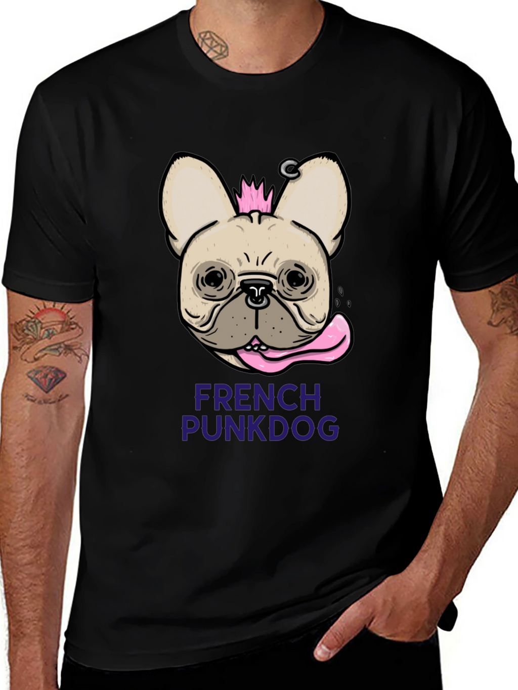 French Punk Dog T-Shirt - Unique Graphic Tee