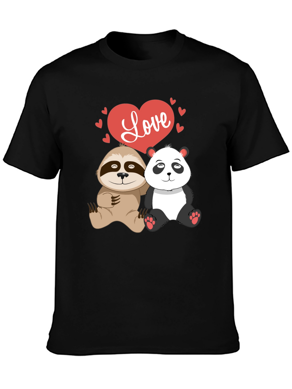 Love Sloth & Panda Graphic T-Shirt