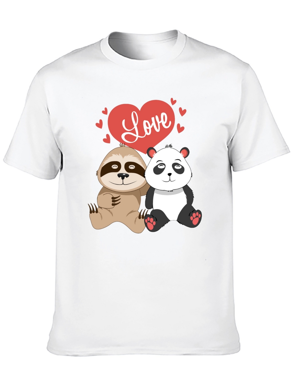 Love Sloth & Panda Graphic T-Shirt